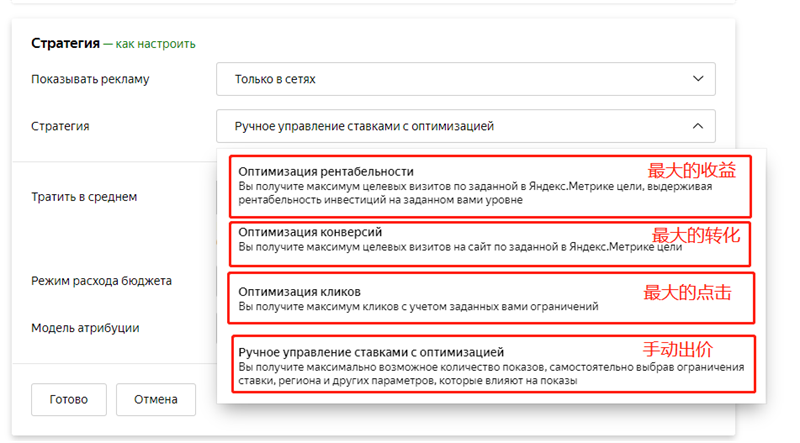 如何在Yandex.Direct中管理出价